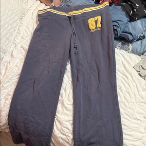 Aeropostale Dark Blue Sweatpants with Yellow '87' Logo
